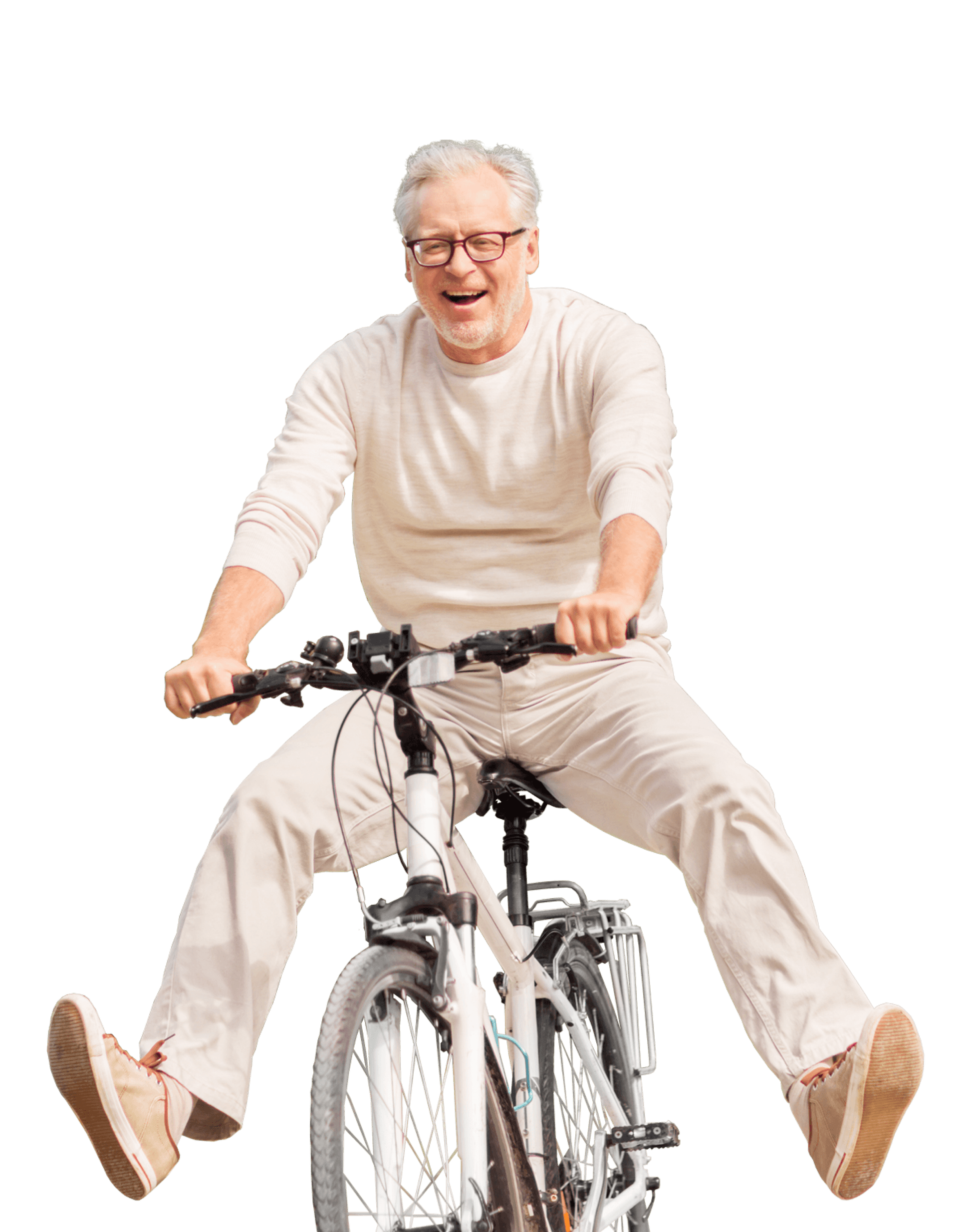 Man happy on bike